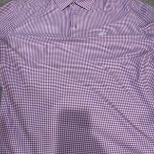 Peter Millar Purple Gingham Polo